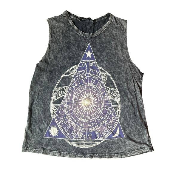 Rock Rose Classic Acid Wash Tank Top 100% Cotton Graphic Shirt Womens Sz Small - Picture 1 of 6